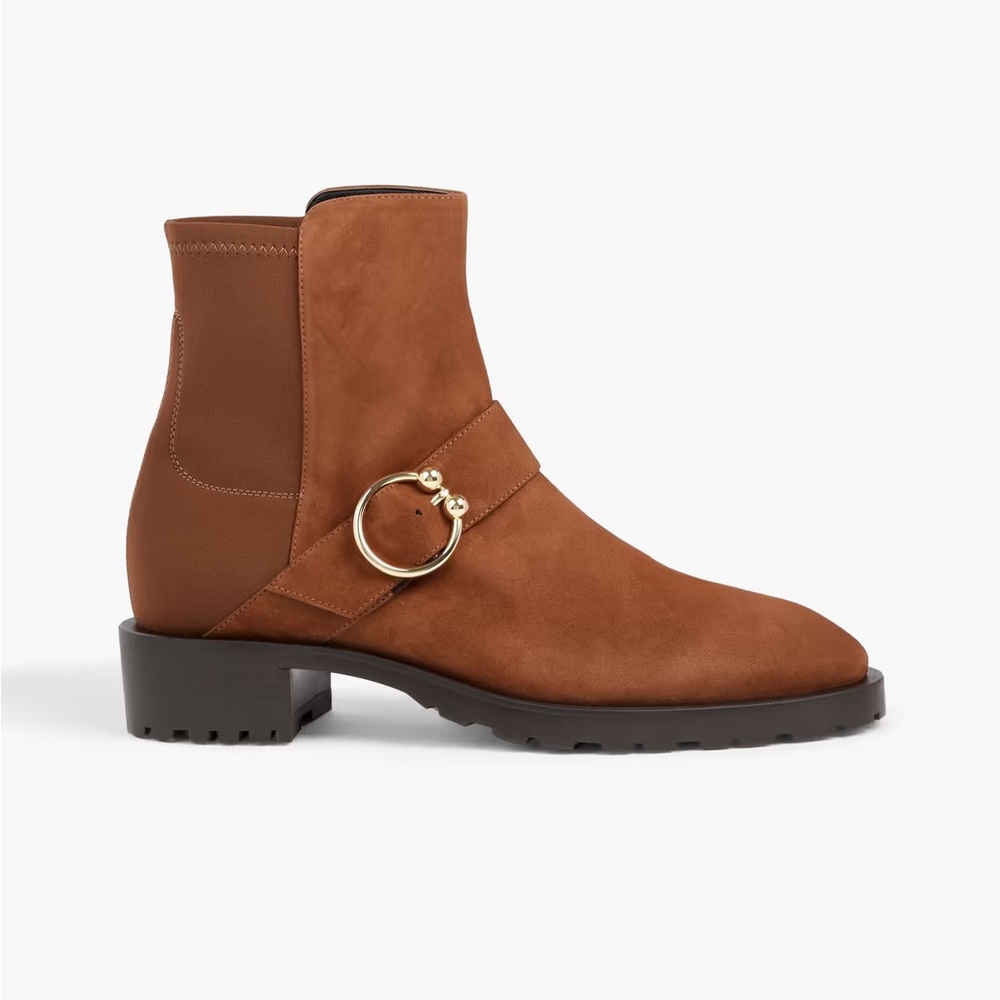 Stuart Weitzman Luxering ankle bootie suede and neoprene